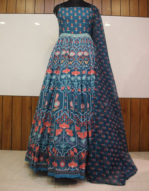 Peacock Blue Designer Embroidered Silk Party Wear Saree | Saira's Boutique