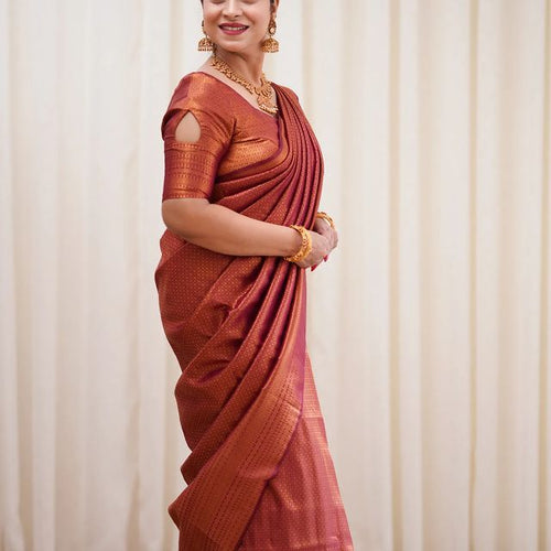 Load image into Gallery viewer, Soft Silk Maroon Jacquard Weaving Reception Wear Designer Saree
