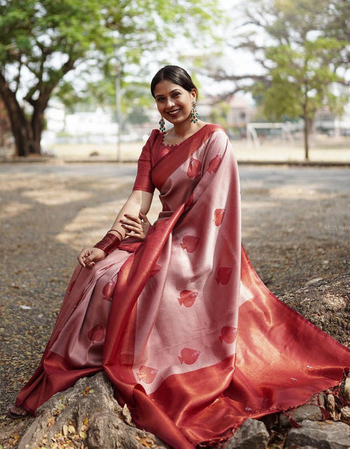 Blush Pink Soft Kanjivaram Brocade Silk Saree With Zari Weaving | The Silk  Trend