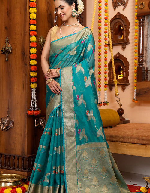 Load image into Gallery viewer, rajyogam organza silk saree surat
