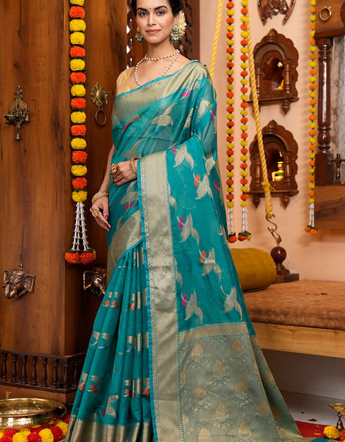 Load image into Gallery viewer, rajyogam organza silk saree surat
