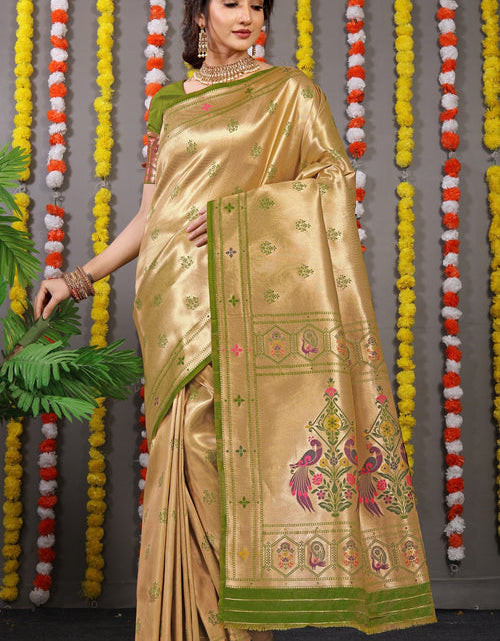 Mehendi Green Jacquard Weaving Reception Wear Paithani Silk Saree – Rajyogam