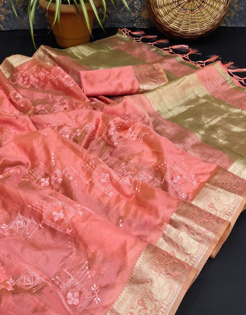 Load image into Gallery viewer, rajyogam organza silk saree surat
