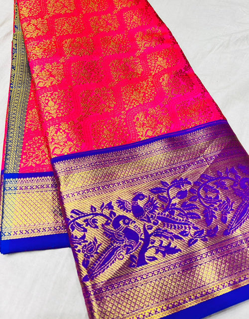 Load image into Gallery viewer, Jacquard Dark Pink Soft Banarasi Silk Sangeet Wear Saree
