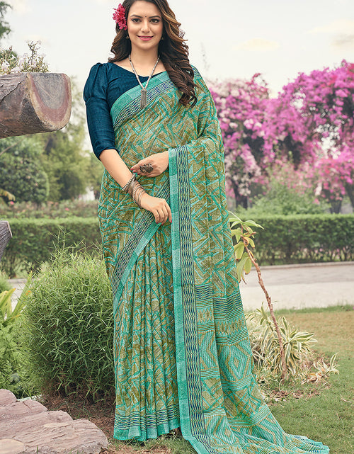 Buy Siril Women Green Printed Chiffon Saree | sarees for Women| saree |  sarees Online at Best Prices in India - JioMart.