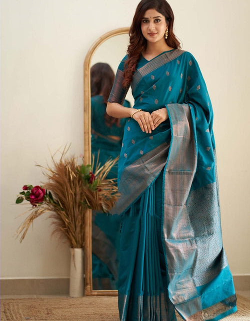 Pure soft silk saree cs blue and dual shade of bluish red with allover –  Prashanti Sarees